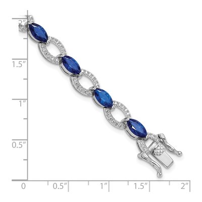 Sterling Silver CZ Link Bracelet – view 4