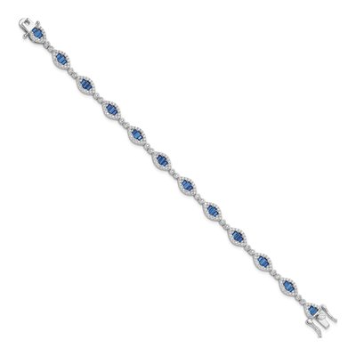 Sterling Silver CZ Link Bracelet – view 2