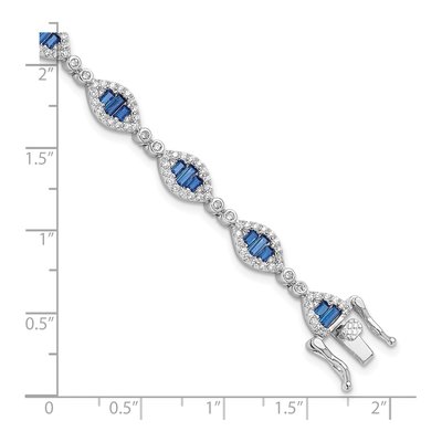 Sterling Silver CZ Link Bracelet – view 4