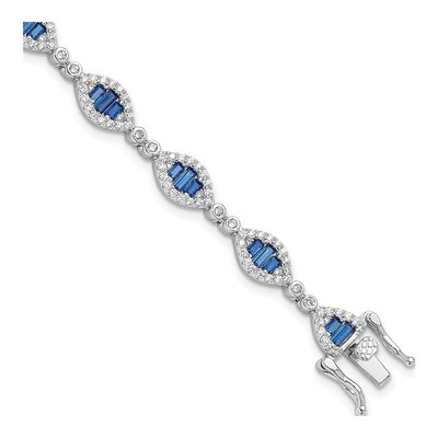 Sterling Silver CZ Link Bracelet
