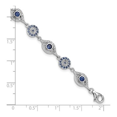 Sterling Silver CZ Evil Eye Bracelet – view 6