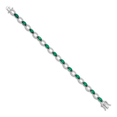 Sterling Silver CZ Link Bracelet – view 3