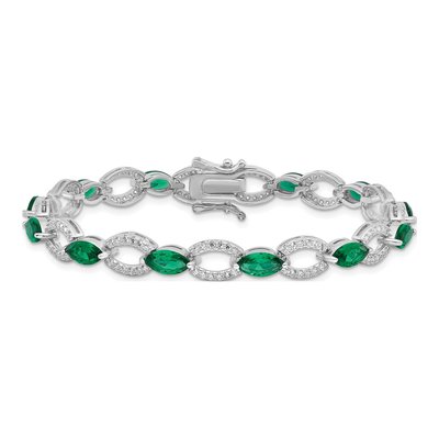 Sterling Silver CZ Link Bracelet – view 4
