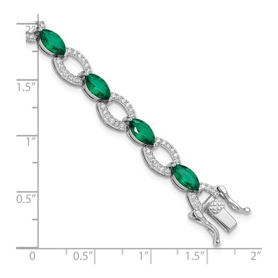 Sterling Silver CZ Link Bracelet – view 5
