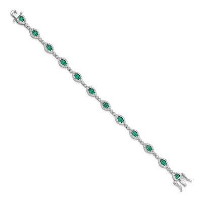 Sterling Silver CZ Link Bracelet – view 3