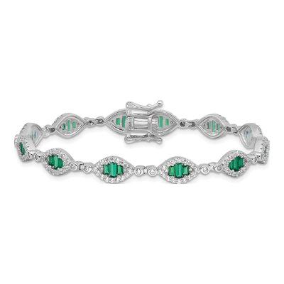 Sterling Silver CZ Link Bracelet – view 4
