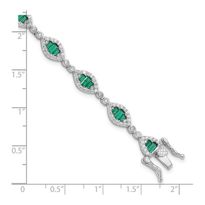 Sterling Silver CZ Link Bracelet – view 5