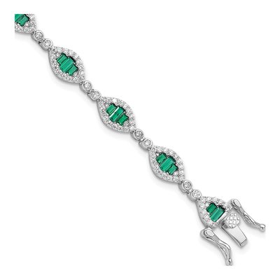 Sterling Silver CZ Link Bracelet