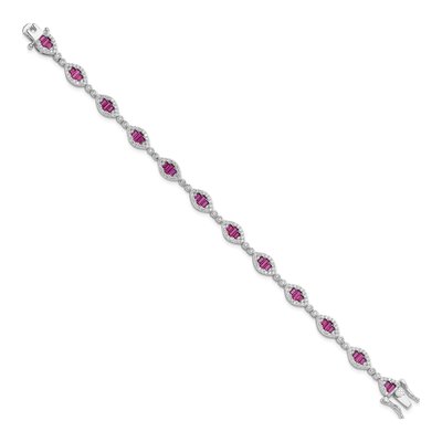 Sterling Silver CZ Link Bracelet – view 3