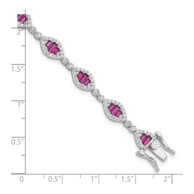 Sterling Silver CZ Link Bracelet – view 5