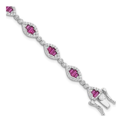 Sterling Silver CZ Link Bracelet