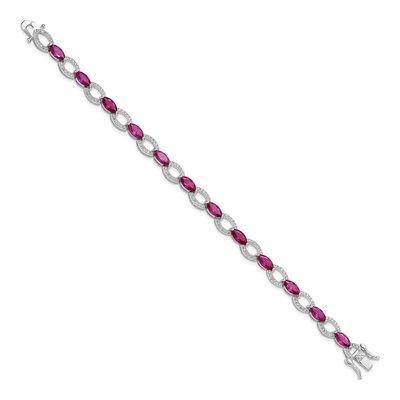 Sterling Silver CZ Link Bracelet – view 3
