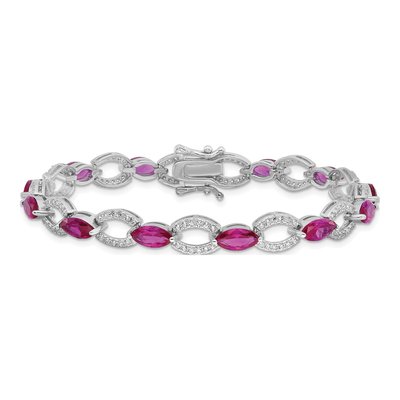 Sterling Silver CZ Link Bracelet – view 4