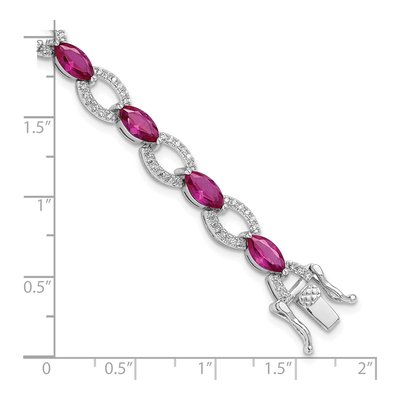 Sterling Silver CZ Link Bracelet – view 5