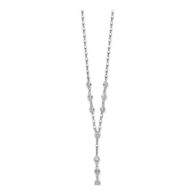 Sterling Silver CZ Drop Dangle Necklace – view 3