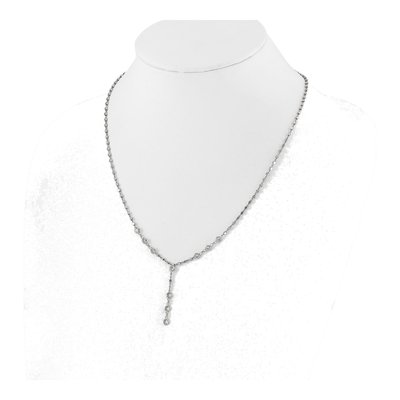 Sterling Silver CZ Drop Dangle Necklace – view 4