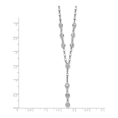 Sterling Silver CZ Drop Dangle Necklace – view 5