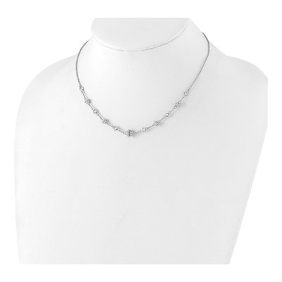 Sterling Silver CZ Fancy Necklace – view 3