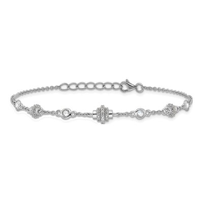Sterling Silver CZ Pure Fire Fancy Bracelet – view 4