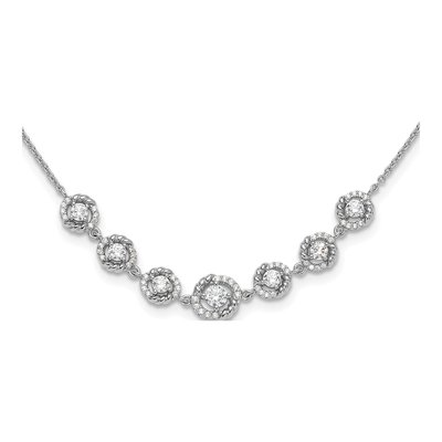 Sterling Silver CZ Fancy Necklace