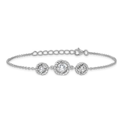 Sterling Silver CZ Fancy Bracelet – view 4