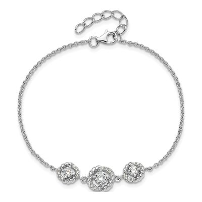 Sterling Silver CZ Fancy Bracelet – view 5