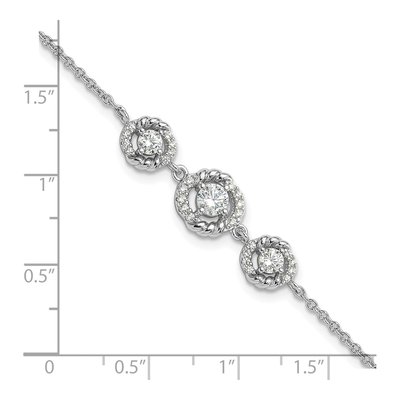 Sterling Silver CZ Fancy Bracelet – view 6