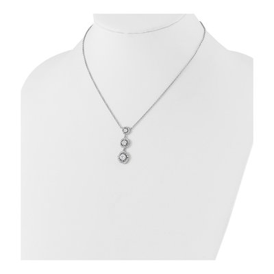 Sterling Silver CZ Dangle Necklace – view 4