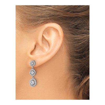 Sterling Silver CZ Pure Fire Dangle Earrings – view 4
