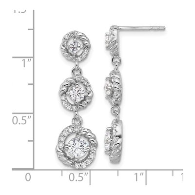 Sterling Silver CZ Pure Fire Dangle Earrings – view 5