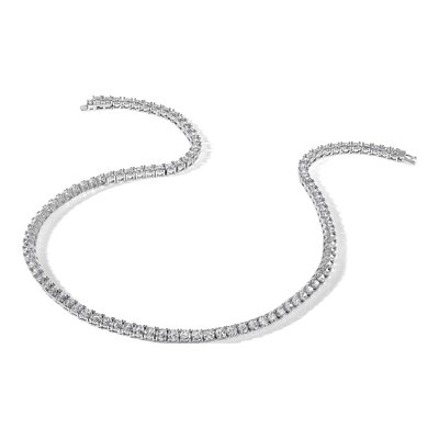Sterling Silver CZ Tennis Necklace – view 6