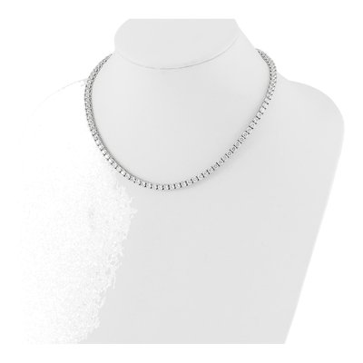 Sterling Silver CZ Tennis Necklace – view 4