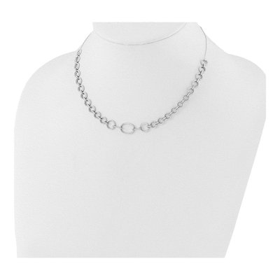Sterling Silver CZ Circle Link Necklace – view 3