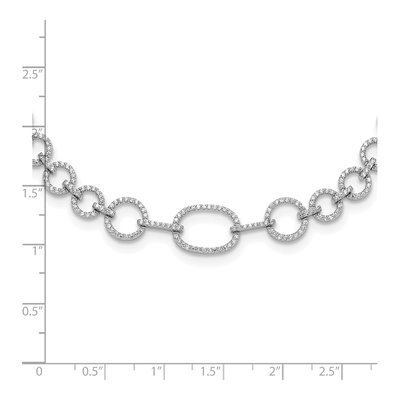 Sterling Silver CZ Circle Link Necklace – view 5