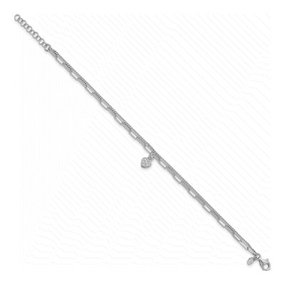 Sterling Silver CZ Heart Bracelet – view 3