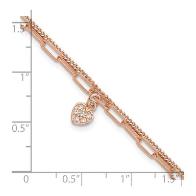 Sterling Silver CZ Heart Bracelet – view 6