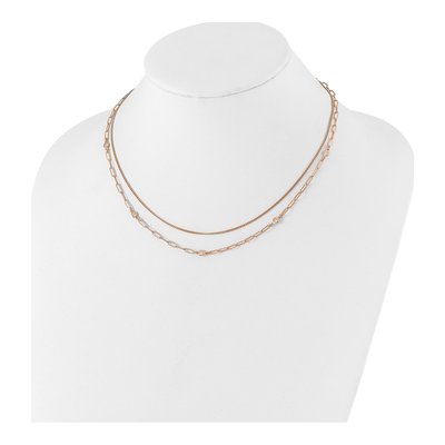 Rose Gold-Plated Sterling Silver CZ Strand Necklace – view 3