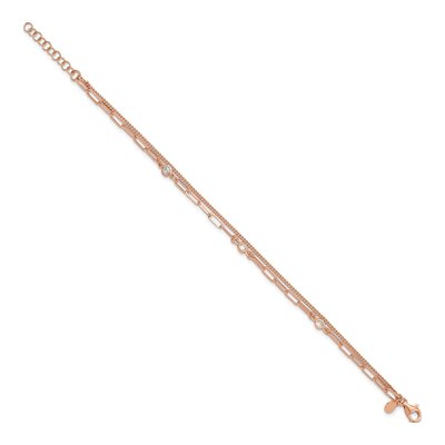 Sterling Silver CZ 2-Strand Bracelet – view 3