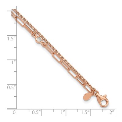 Sterling Silver CZ 2-Strand Bracelet – view 6