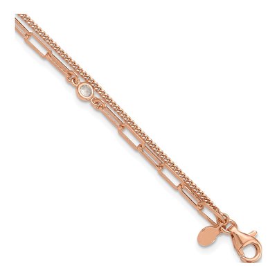 Sterling Silver CZ 2-Strand Bracelet