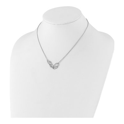 Sterling Silver CZ Fancy Link Necklace – view 4