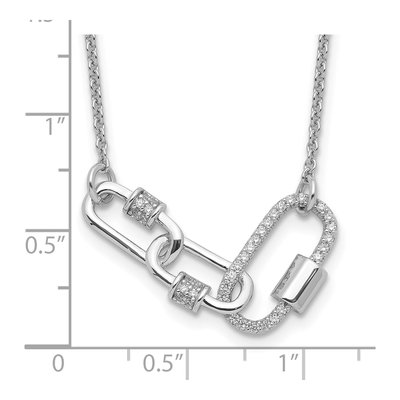 Sterling Silver CZ Fancy Link Necklace – view 5