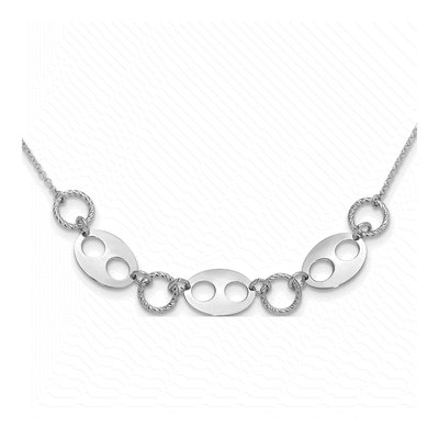 Sterling Silver Diamond-Cut Link Necklace