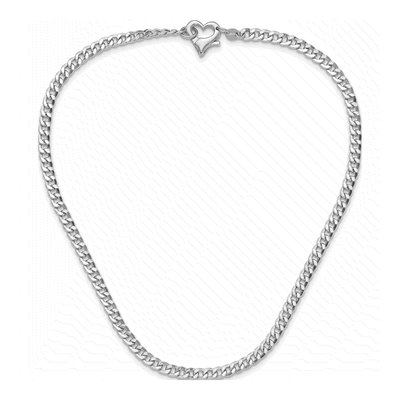 Sterling Silver 4.8mm Heart Fancy Curb Chain – view 3