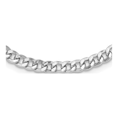 Sterling Silver 4.8mm Heart Fancy Curb Chain