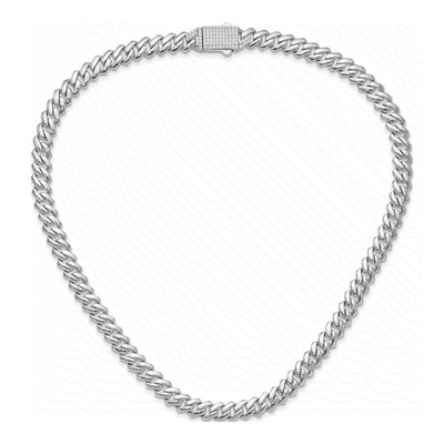 Sterling Silver CZ Monaco Link Necklace – view 3