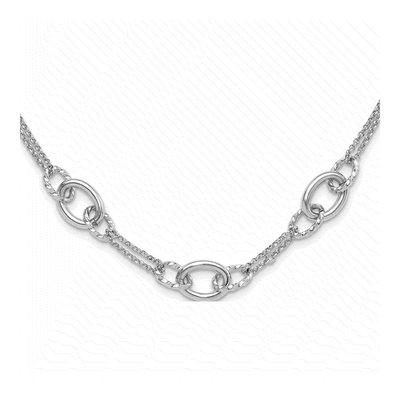 Sterling Silver 1.8mm Diamond-Cut Interlocking Circles Cable Chain