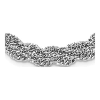 Sterling Silver Rope Link Necklace