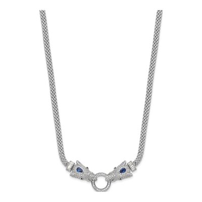 Sterling Silver CZ Elephant Head Necklace – view 3