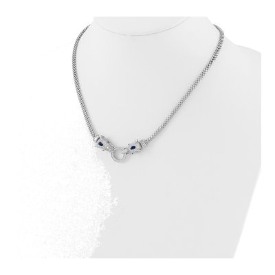 Sterling Silver CZ Elephant Head Necklace – view 4